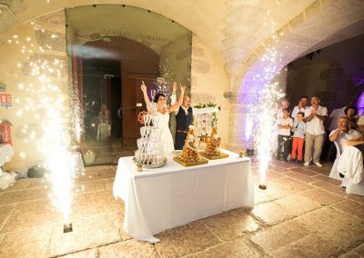 Arrivée du gâteau de mariage avec animation et effets festifs – AMI