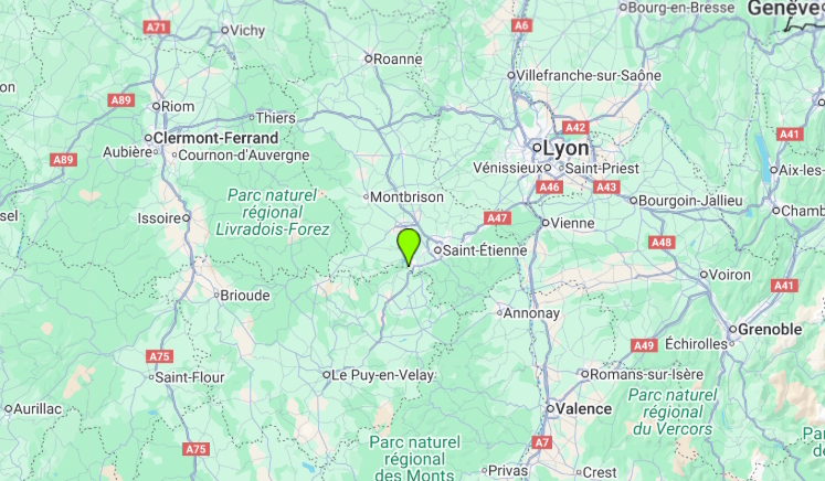 Carte de localisation de AMI – animateur musical dans la Loire près de Saint-Étienne